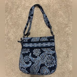 Vera Bradley Blue Floral Paisley Retired Print Satchel Bag